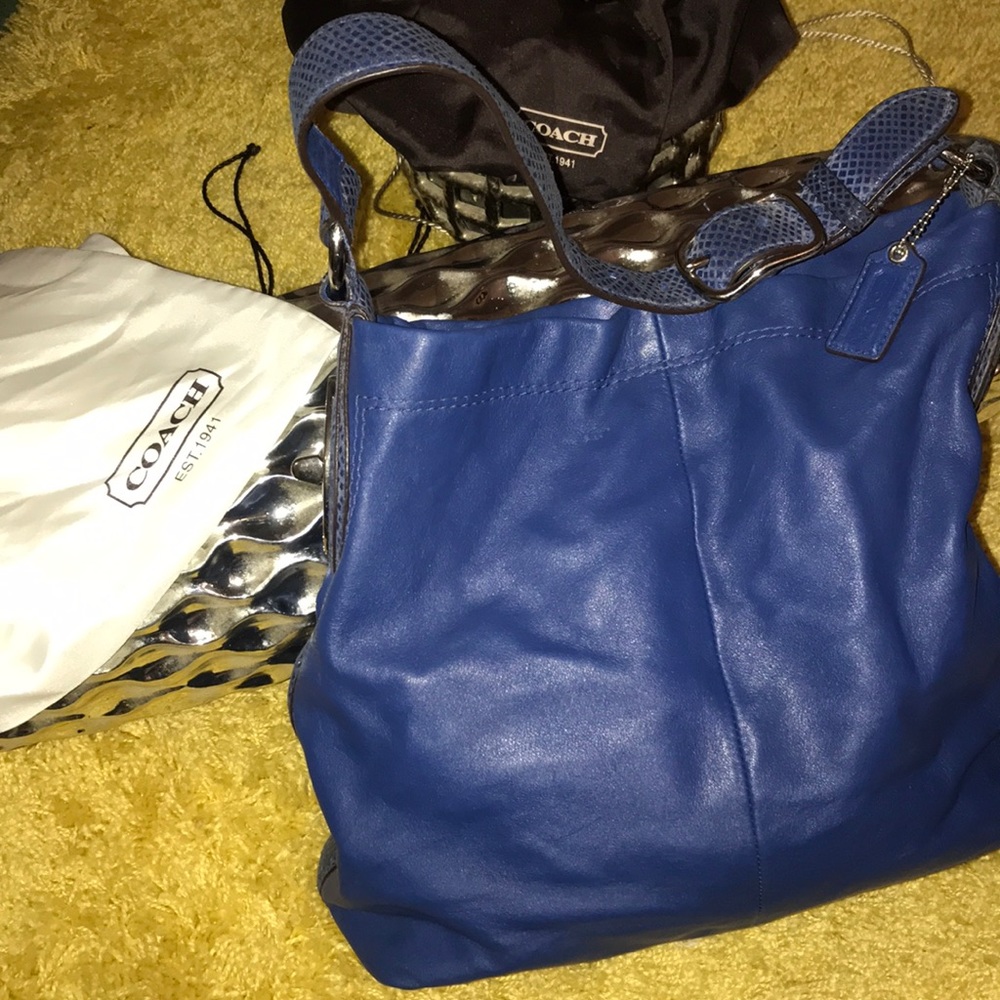 Coach Blue Leather Shoulder Bag